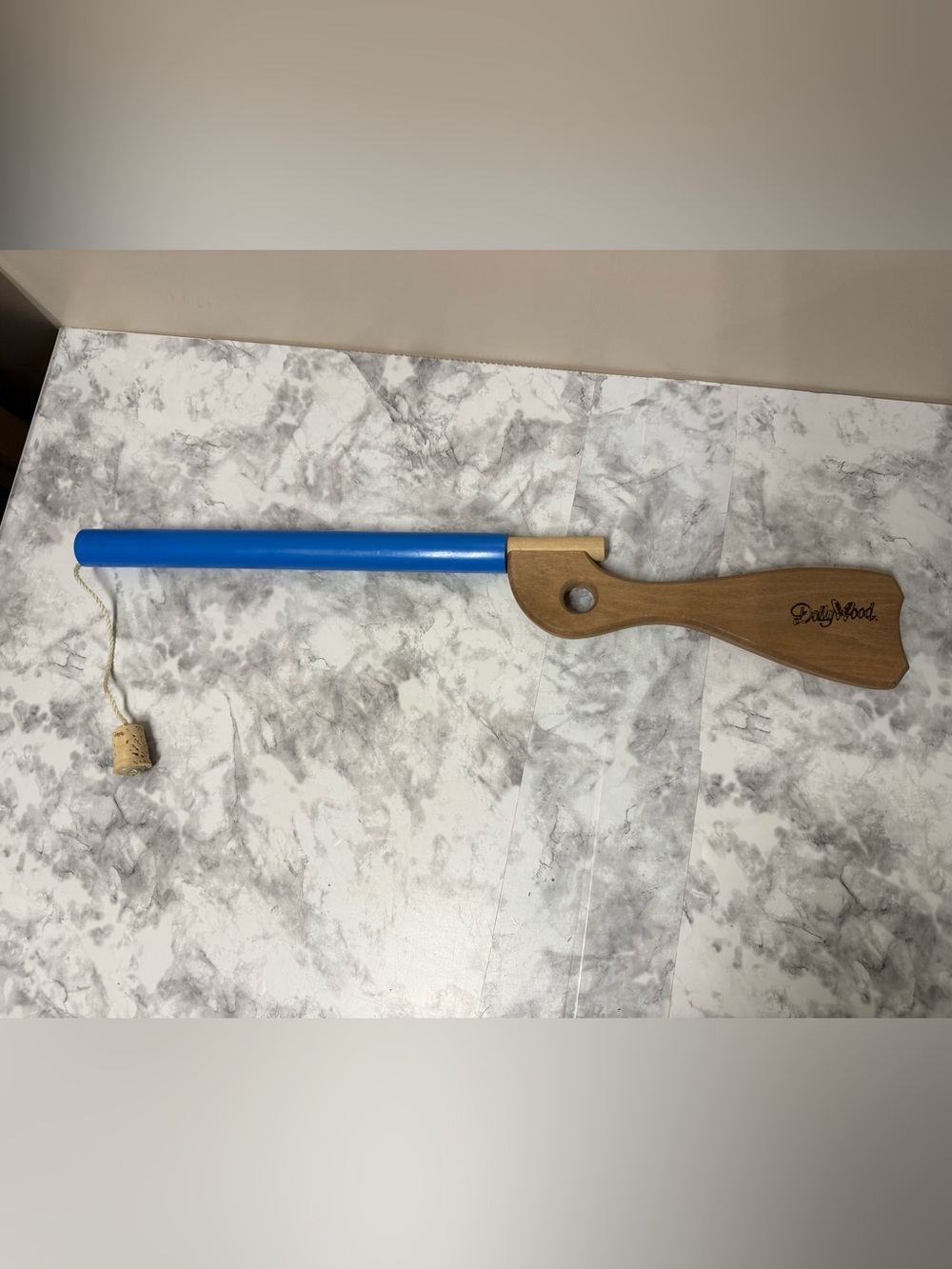 Blue and Wood Bubble Blaster Toy Dollywood